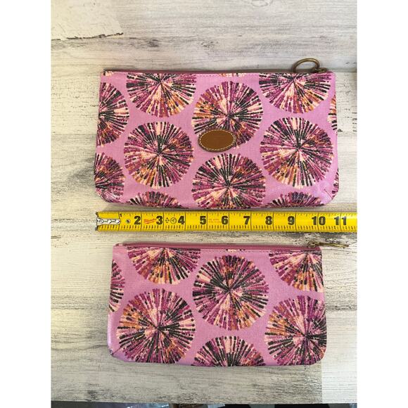 Fossil Pink Starburst *Set of 4* Make bag Pouch Zip Around Wallet - Picture 5 of 9
